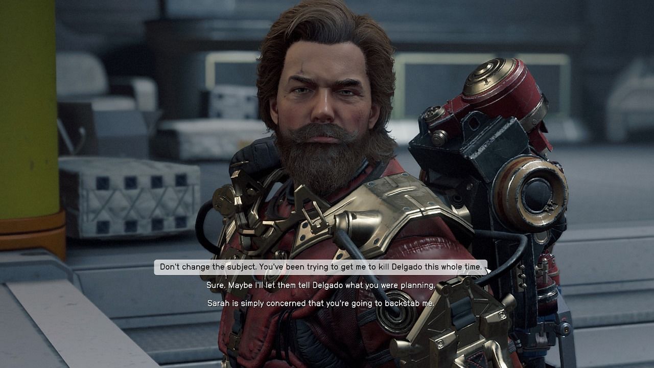 Your dialog choices can either land you in a conflict or resolve it peacefully (Image via Bethesda Softworks)